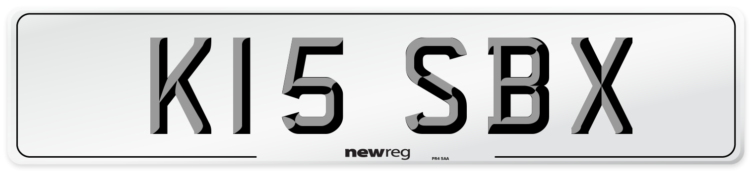 K15 SBX Number Plate from New Reg